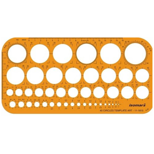 Isomars 45 Circles Template Stencil Scale #1815