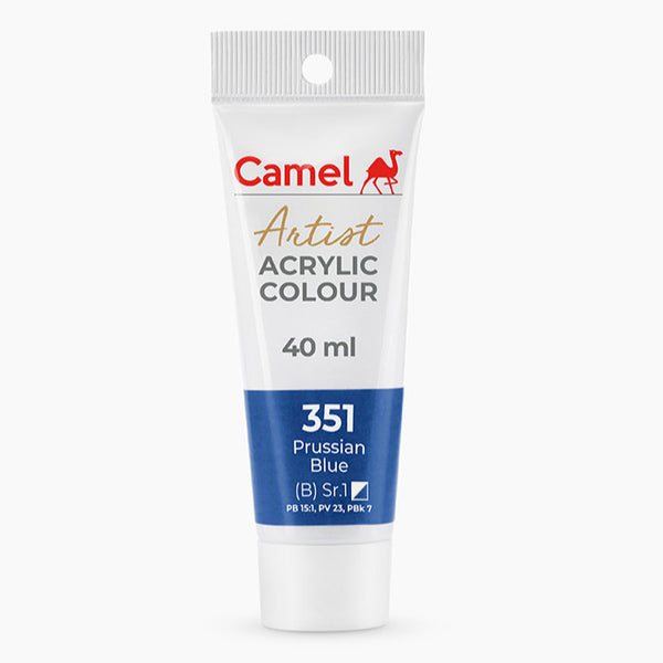 Camel Artist Acrylic Colour tube, Prussian Blue shade