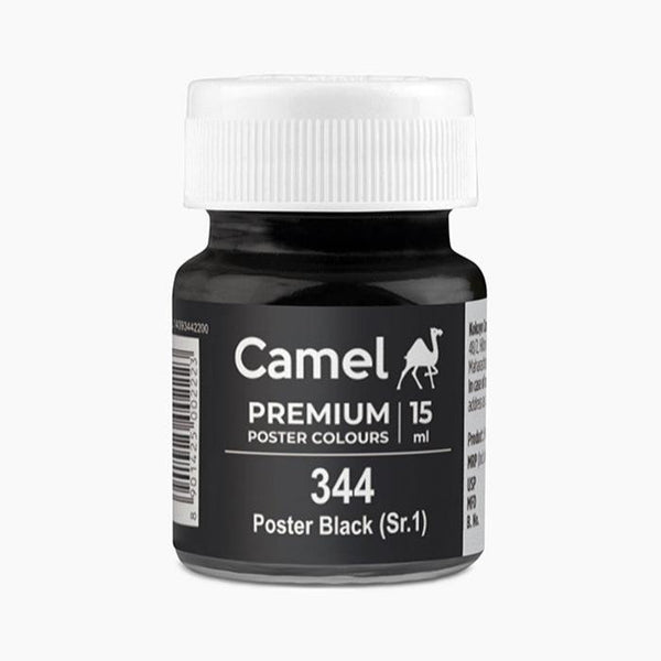 Camel Premium Poster Colour 15ml bottle in Poster Black-344 shade