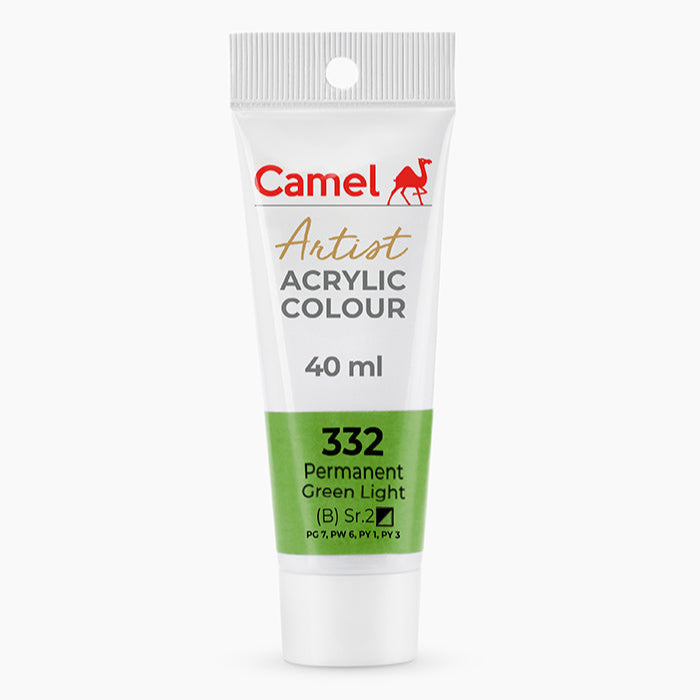 Camel Artist Acrylic 40ml, S2, Permanent Green Light-332