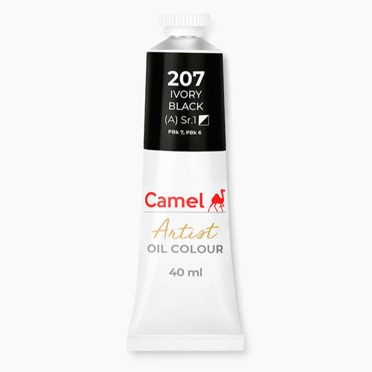 Camel Artist Oil Colour Tube 40ml, Series1, Ivory Black-207
