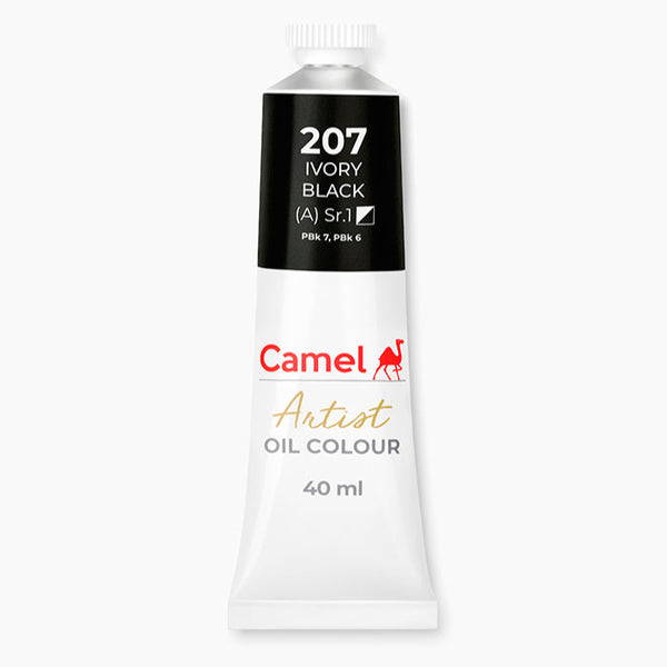 Tube of Camel Artist Oil Colour, Ivory Black, 40ml