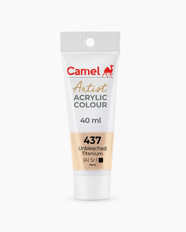 Camel Artist Acrylic Colour tube, Unbleached Titanium shade