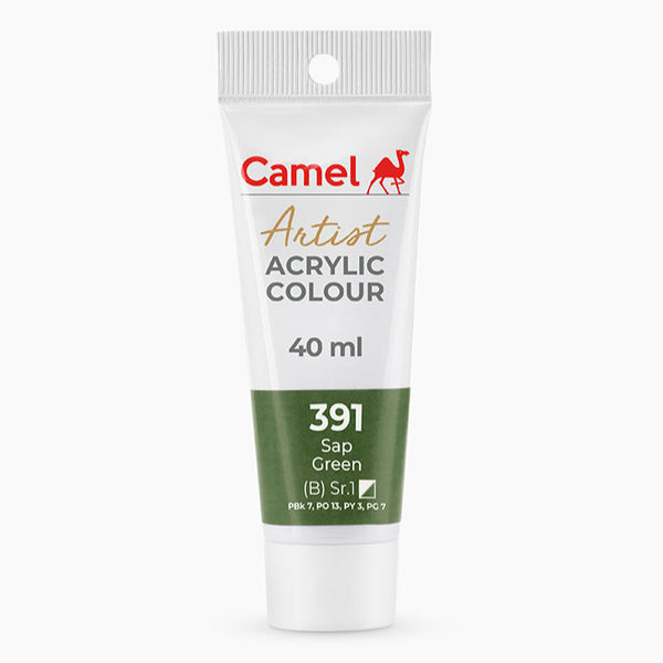 Camel Artist Acrylic Colour tube, Sap Green 391, 40ml