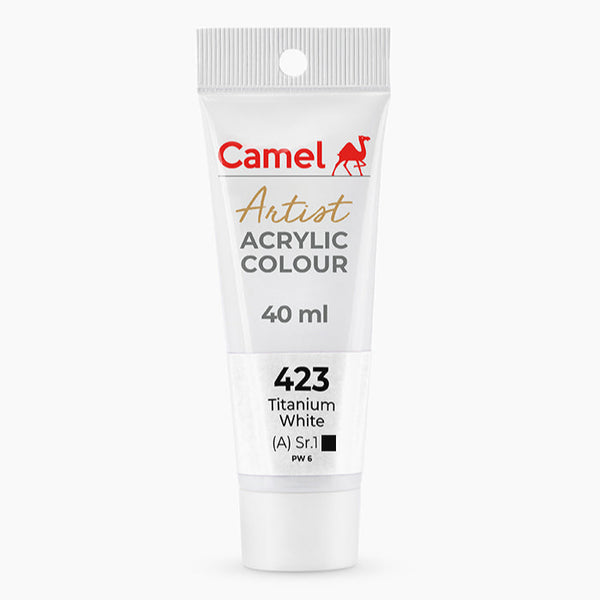40ml tube of Camel Artist Acrylic Colour in Titanium White