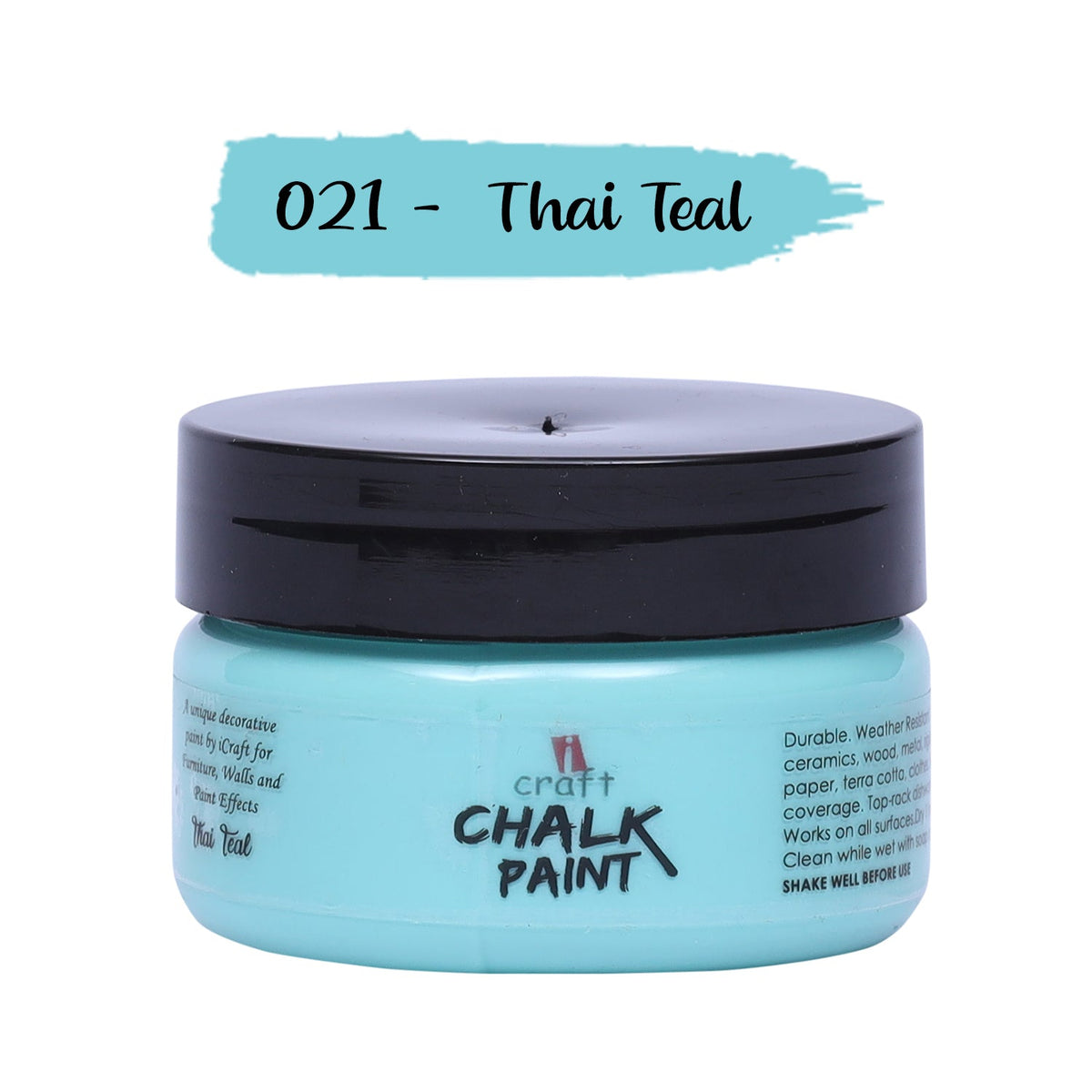 iCraft Chalk Paint jar, Thai Teal shade, 50ml
