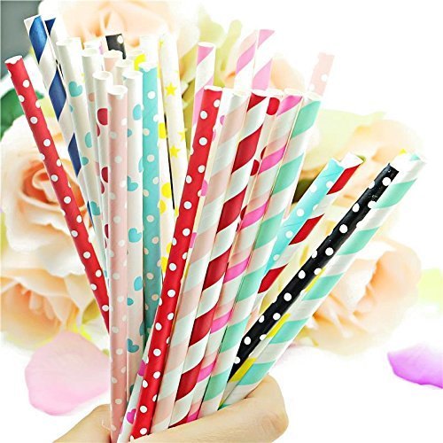 Paper Straws Printed 20pc