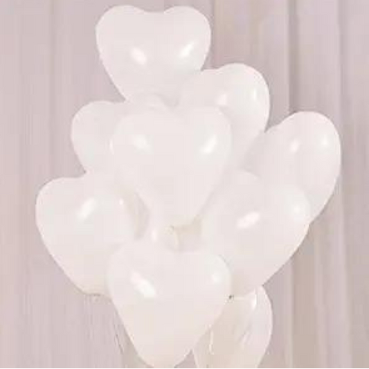 Balloons Heart 30pc, White