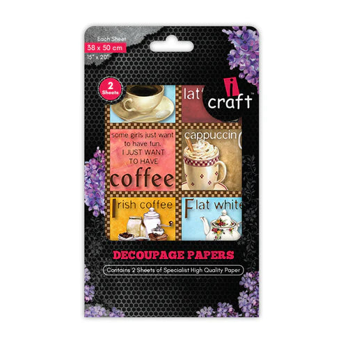 iCraft Decoupage Papers Coffee #3016
