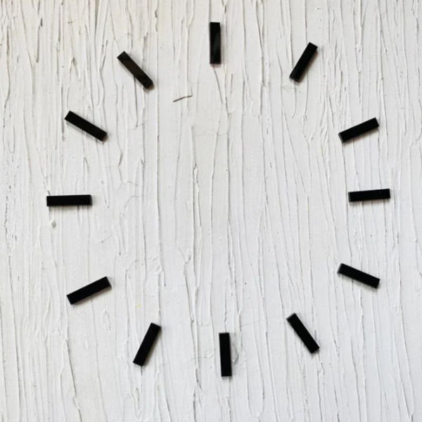 Set of black acrylic clock number line markers
