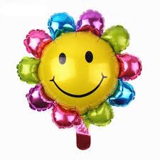 LD Foil Balloon 16 inches, Flower Smiley Multi