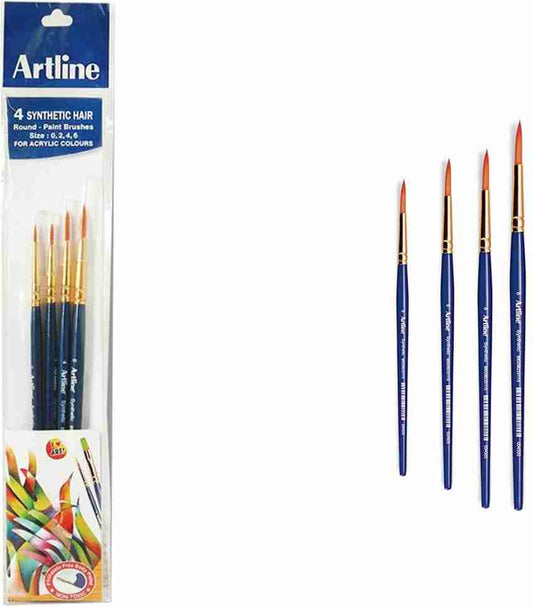 Artline Love-Art Synthetic Hair Brushes Round, 4pc