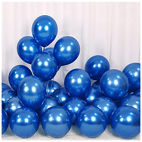 Balloons Pack 50pc, Metallic Blue