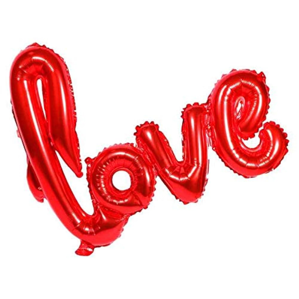 LD Foil Balloon, Love Cursive, Red