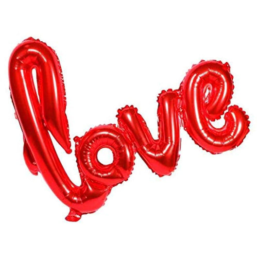 LD Foil Balloon, Love Cursive, Red