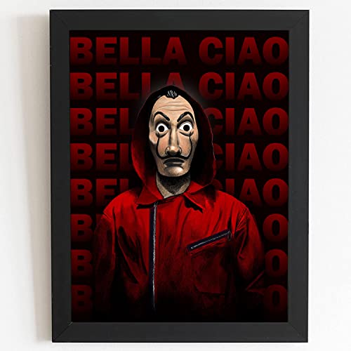 Craftolive Money Heist Dali Mask Bella Ciao Wall Frame - PSTRN76