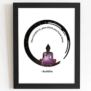 Craftolive Lord Gautam Buddha Time Quote Wall Frame - PSTRN111