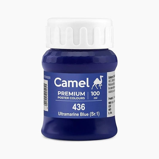 Bottle of Camel Premium Poster Colour 100ml, Ultramarine Blue-436