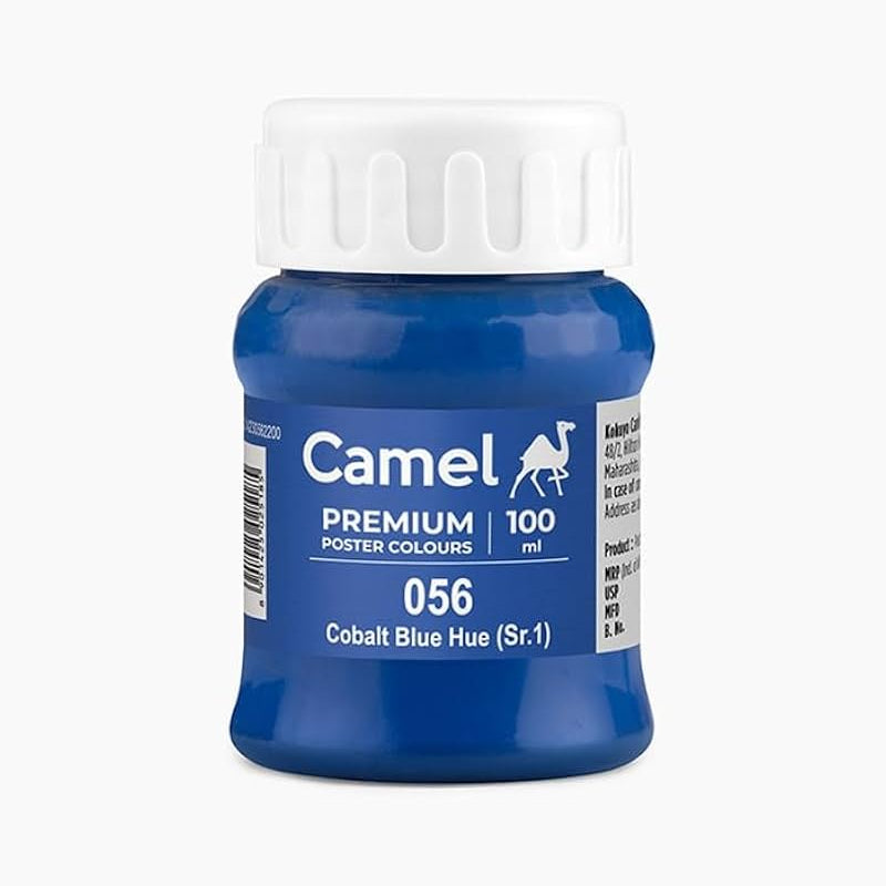 Bottle of Camel Premium Poster Colour 100ml, Cobalt Blue Hue-056