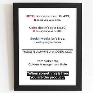 Craftolive Nothing is Free Golden Management Rule Wall Frame - PSTRN106