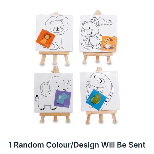 Mini Kids Printed Canvas with Easel Square, Animals