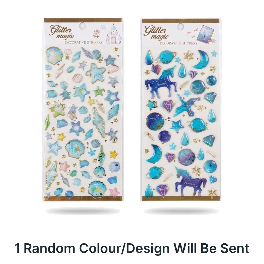 Glitter Magic Stickers Blue