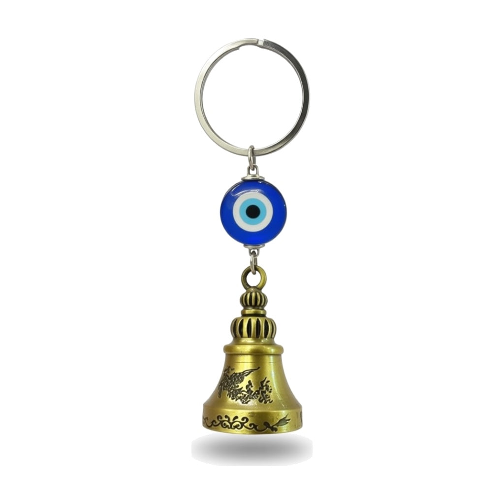 Guardian Bell Keychain with Evil Eye