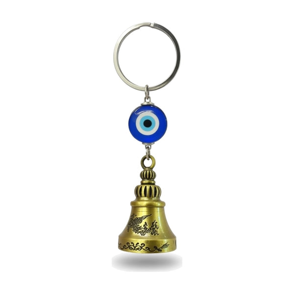 Guardian Bell Keychain with Evil Eye