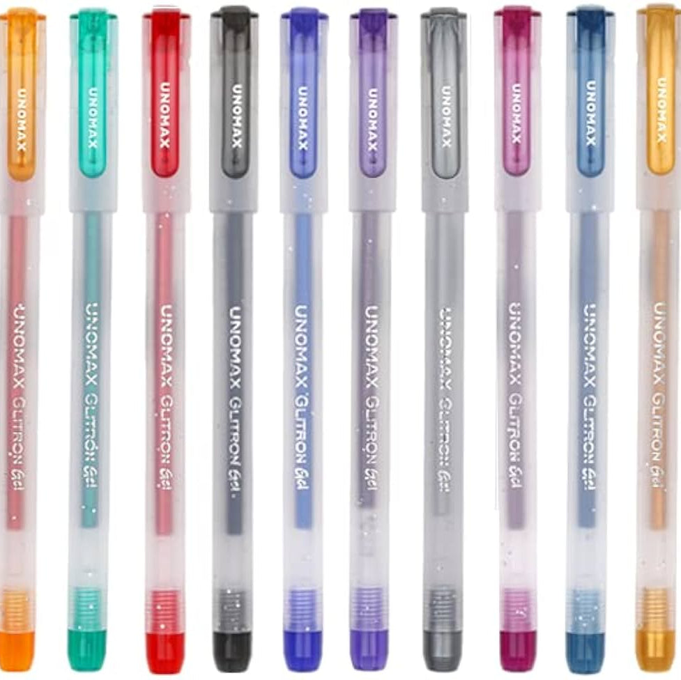 Unomax Glitron Gel Pens 10 Shades