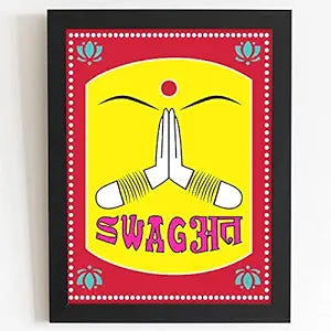 Craftolive Swagat Welcome Kitsch Pop Artwork Wall Frame - PSTRN108