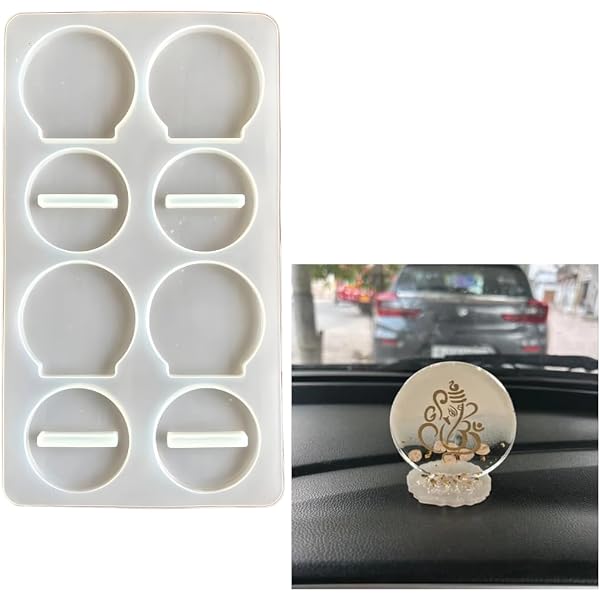 Round silicone mould for resin photo frame with stand