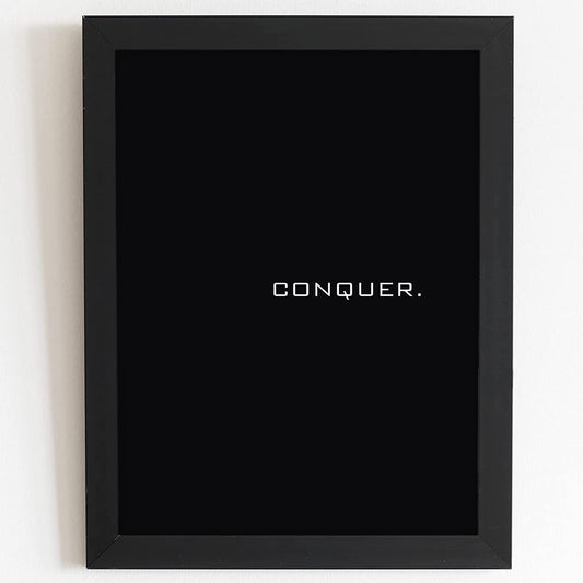 Craftolive Motivational Conquer Minimal Typography Wall Frame - PSTRN112