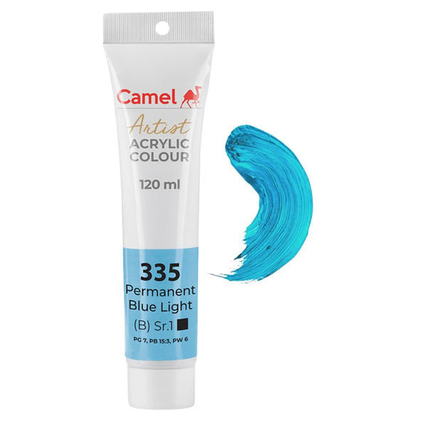 Camel Artist Acrylic Colour tube, Permanent Blue Light shade
