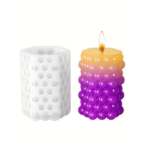 Silicone Mould Hexagon Bubbles Candle 3 inches #RM2173