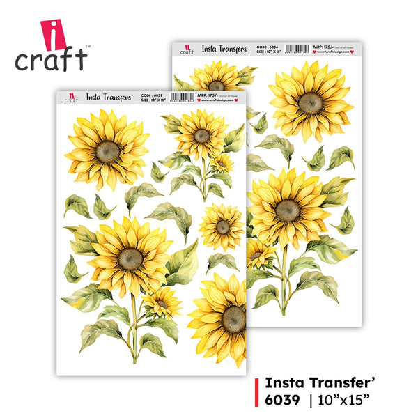 iCraft Insta Transfer sheet, 10x15 inches, printed design