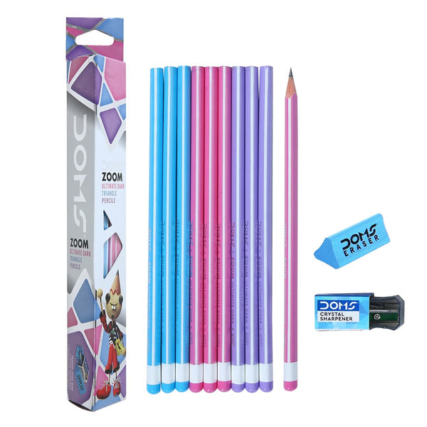 Doms Zoom triangular grip pencils, pack of ten