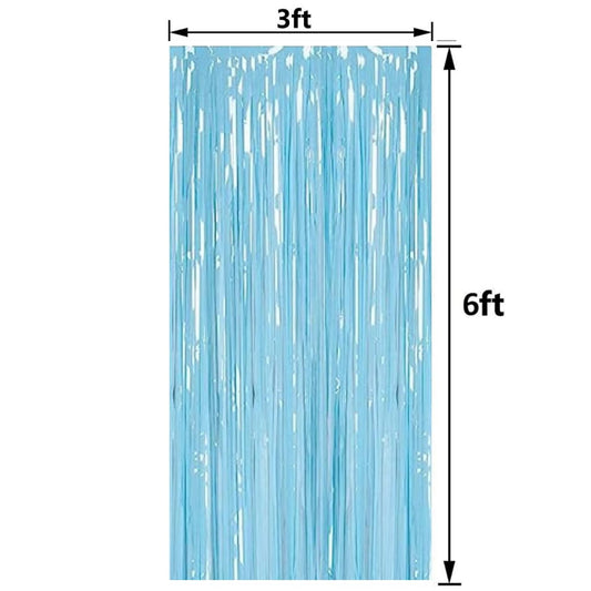 LD Foil Curtain 3 x 6ft, Pastel Blue