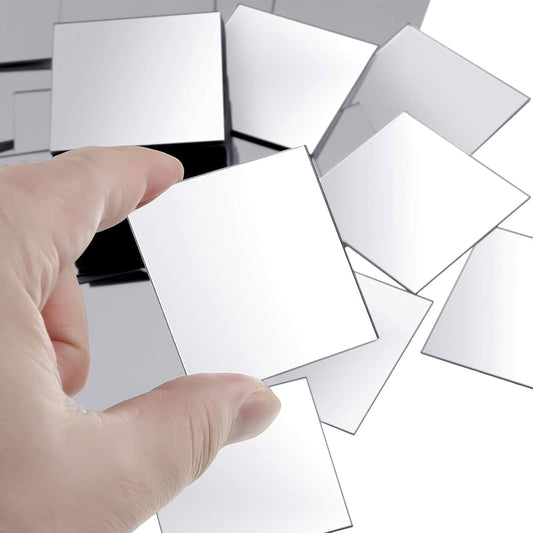 Silver acrylic mirror, 2x2 inches, pack of 2