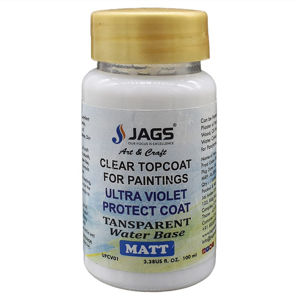 Bottle of Jags Clear Topcoat Varnish, matt finish