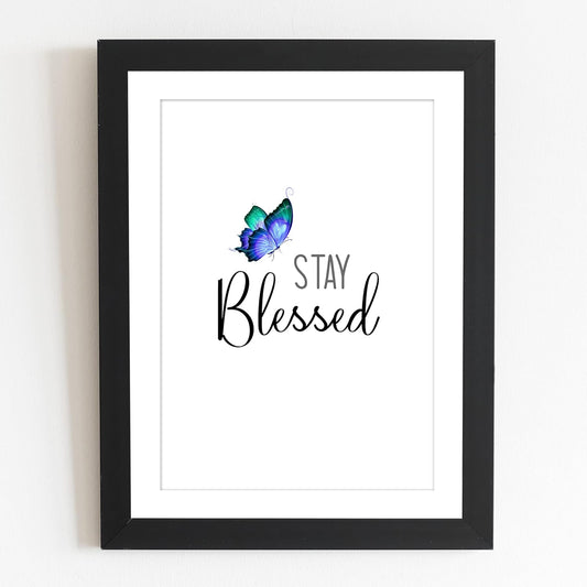 Craftolive Stay Blessed Typography Butterfly Wall Frame - PSTRN03