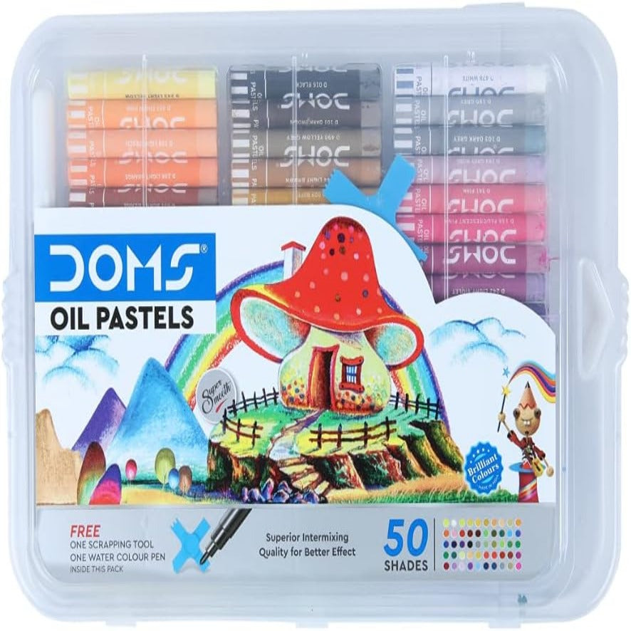 Doms Oil Pastels, Plastic Case, 50 Shades