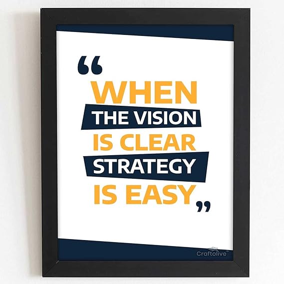 Craftolive Vision & Strategy Motivational Poster Wall Frame - PSTRN117