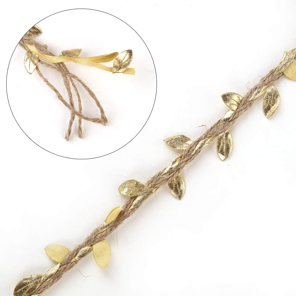 Jute Leaves Rope 5m, Golden