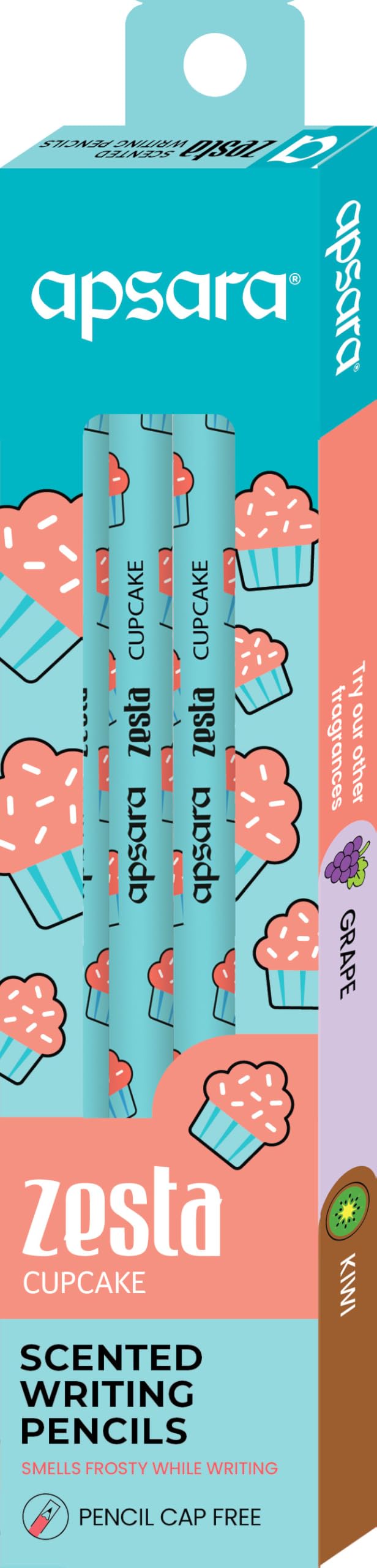 Apsara Scented Pencils 10pc, Zesta Cupcake