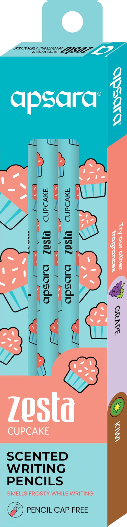 Apsara Zesta scented pencils, pack of 10, Cupcake scent