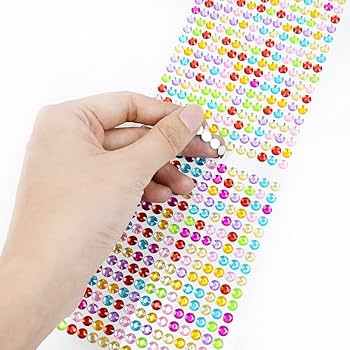 Kundan Stickers Multicolour 4mm