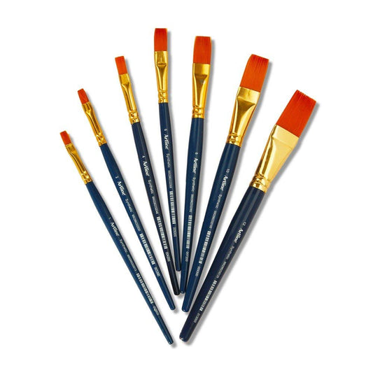 Artline Love-Art Synthetic Hair Brushes Flat, 7pc