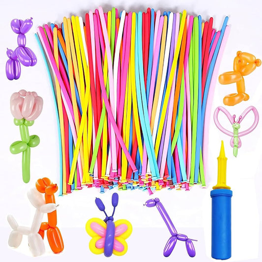 LD Long(Kakdi) Ballons Pack with Pump, 100pc