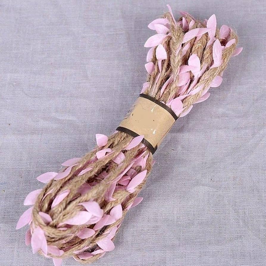 Jute Leaves Rope 5m, Pink