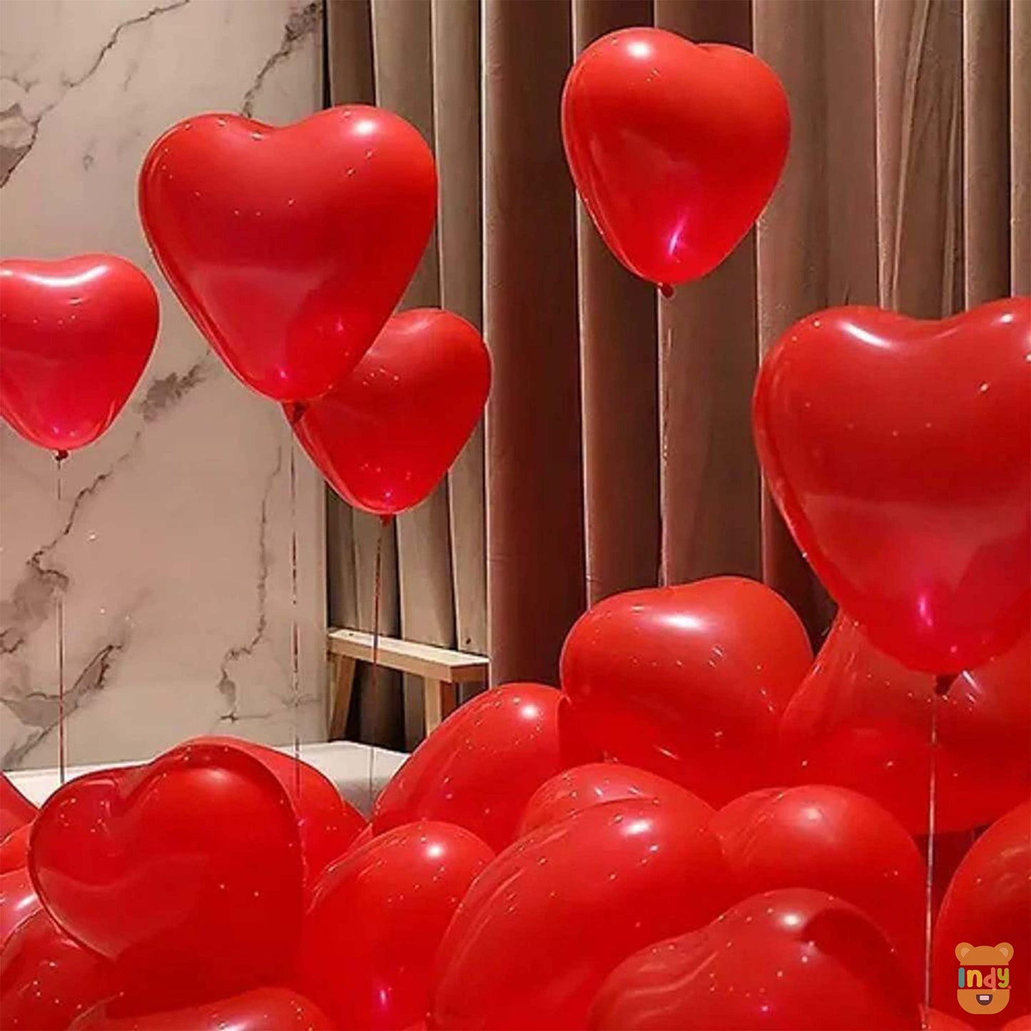 Balloons Heart 35pc, Red